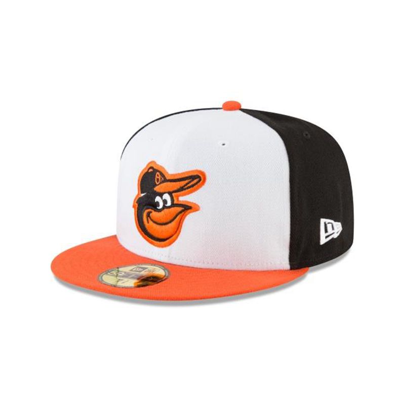 MLB Baltimore Orioles Authentic Collection 59Fifty Fitted (KBM7367) - White New Era Caps